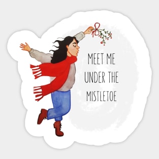 Meet me  under the mistletoe - Illustration Sticker